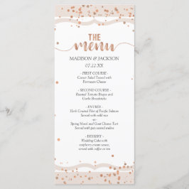 Menu de Casamento de Confetti Dourado e Faixa de A