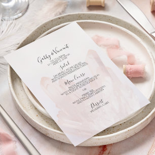 Menu de Casamento de Cristais Rosa-Rosa-Claro