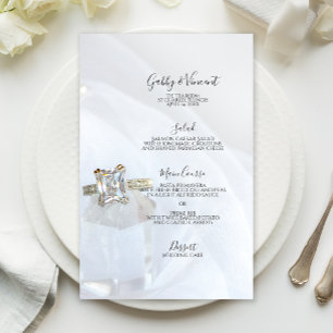 Menu de Casamento de Cristal de Pilar de Anel de D