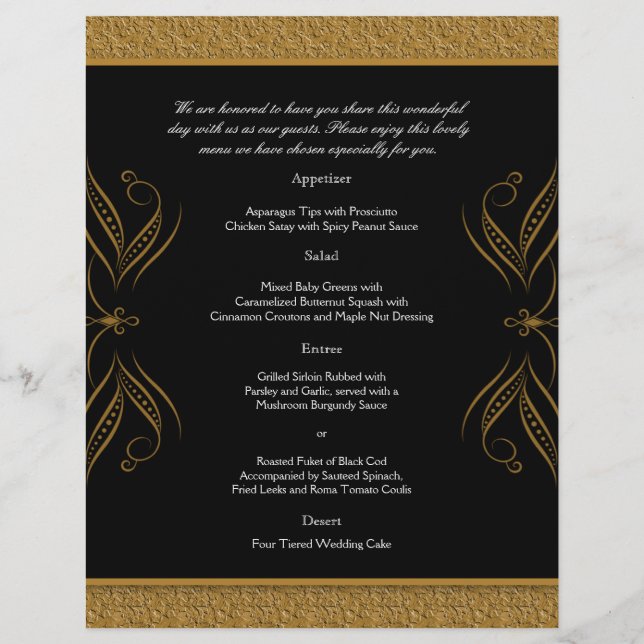 Menu de Casamento de Destaque de Deslocamento Pret (Frente)