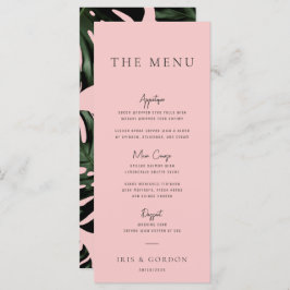 Menu de Casamento de Destino de Rosa de Verde Trop