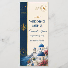 Menu de Casamento de Destino Passaporte