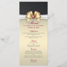 Menu de Casamento de Diamante Vermelho Dourado de
