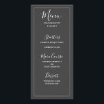 Menu de Casamento de Elegância Simples<br><div class="desc">Casamento simples e elegante em tons brancos e cinzas.</div>