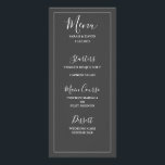 Menu de Casamento de Elegância Simples<br><div class="desc">Casamento simples e elegante em tons brancos e cinzas.</div>