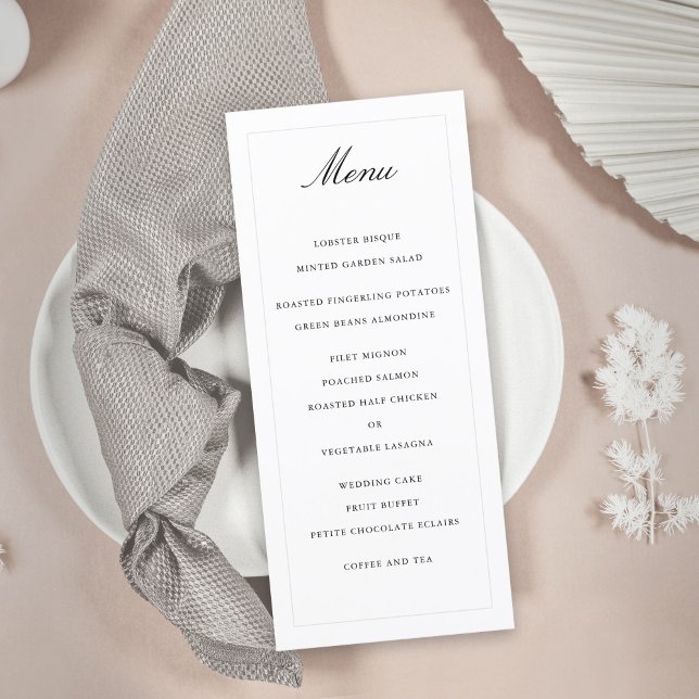 Menu de Casamento de Elegância Simples Clássico (Criador carregado)