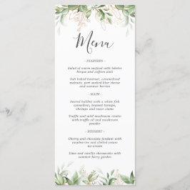 Menu de Casamento de Eucalipto Verde Elegante