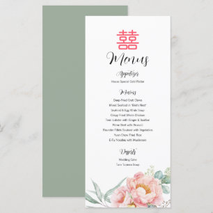 Menu de Casamento de Felicidade Dupla Chinesa