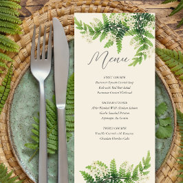 Menu de Casamento de Ferns Flores