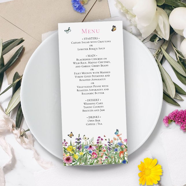 Menu de Casamento de Flores Selvagens (Criador carregado)