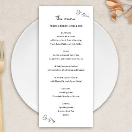 Menu de Casamento de Flores Selvagens
