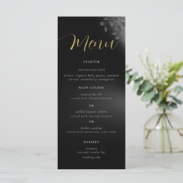 Menu de Casamento de Folhagem Negra-Escura Elegant