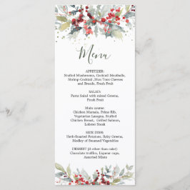 Menu de Casamento de Folhagem Vermelha Berries Gre