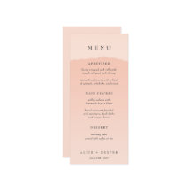Menu de Casamento de Gradiente de Blush Elegante