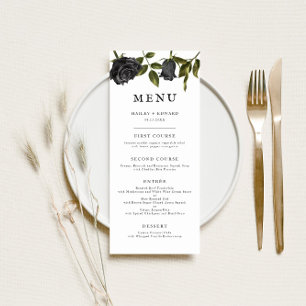 Menu de Casamento de Halloween Gótico   Branco