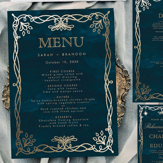 Menu de Casamento de Ivy Dourado medieval do marin (Criador carregado)