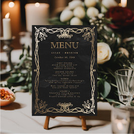 Menu de Casamento de Ivy Dourado medieval gótico