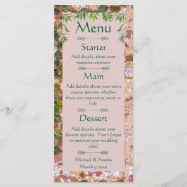 Menu de Casamento de Ivy Verde Pintado