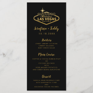 Menu de Casamento de Las Vegas Dourado Preto