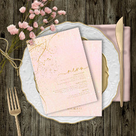 Menu de Casamento de Linhas Douradas V1 B ID867