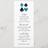 Menu de Casamento de Literatura Azul de Destino de