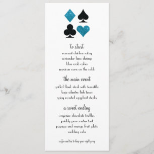 Menu de Casamento de Literatura Azul de Destino de
