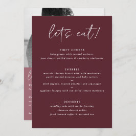 Menu de Casamento de Merlot Moderno com Foto de Vo