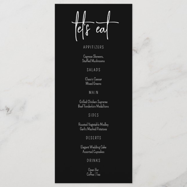 Menu de Casamento de Nome Personalizado Moderno do (Frente)