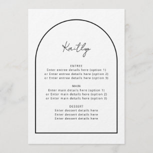 Menu de Casamento de Nome Simples de Convidado Min