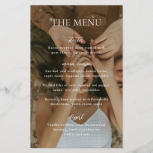 Menu de Casamento de Orçamento de Foto Simples Pre