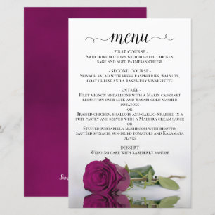 Menu de Casamento de Orçamento de Rosa Roxo do Gab