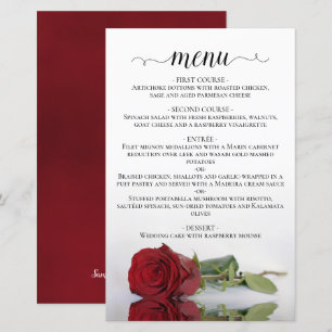 Menu de Casamento de Orçamento de Rosa vermelha E