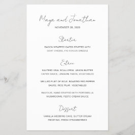 Menu de Casamento de Orçamento Moderno de Foto Ele