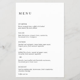 Menu de Casamento de Orçamento Moderno Elegante Cl