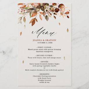 Menu de Casamento de País Russo do outono