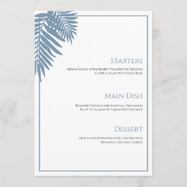 Menu de Casamento de Palma Azul 5"X7"