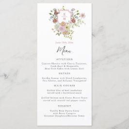 Menu de Casamento de Pastel Watercolor