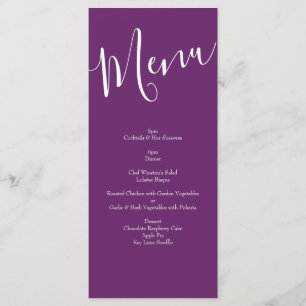 Menu de Casamento de Peony e Rosa de Plum Laranja