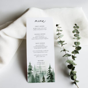 Menu de Casamento de Pinheiros Florestais Selvagen