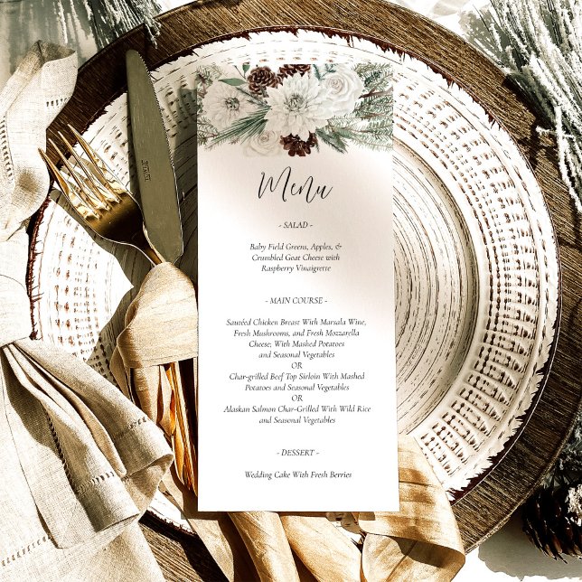 Menu de Casamento de Pinus de inverno de Natal Ele (Criador carregado)