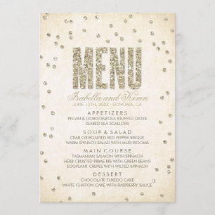 Menu de Casamento de Pontos de Confetti Glitter Do