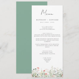 Menu de Casamento de Prados de Flores Selvagens