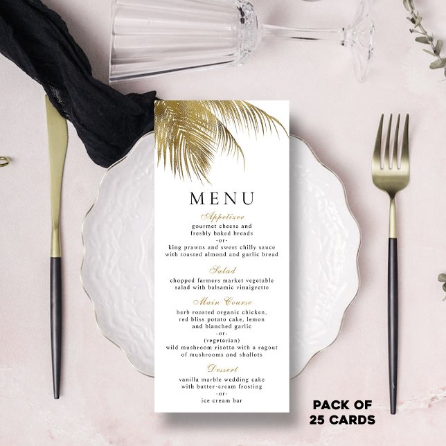 Menu de Casamento de Praia da Palm Tropical Elegan (Criador carregado)