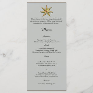 Menu de Casamento de Praia de Animais do Mar de Vi