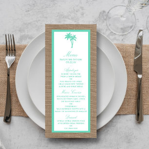 Menu de Casamento de Praia de Palma Tropical