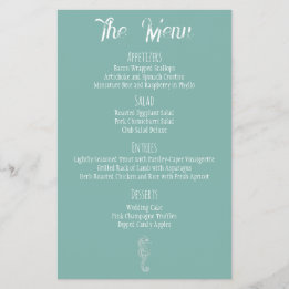 Menu de Casamento de Praia de Sea Glass Seacavalo