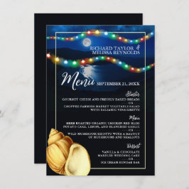 Menu de Casamento de Praia Elegante Moonlit