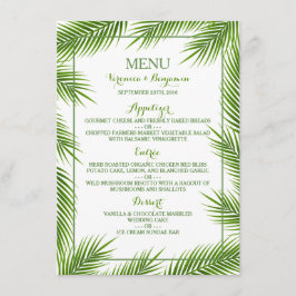 Menu de Casamento de Praia Tropical Palm Sai