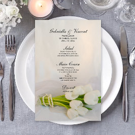 Menu de Casamento de primavera do Buquê de Tulipas