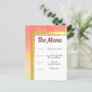 Menu de Casamento de Quadro Dourado do Orgulho Arc